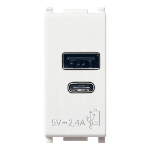 Presa USB A+C 5V 2,4A 1M bianco